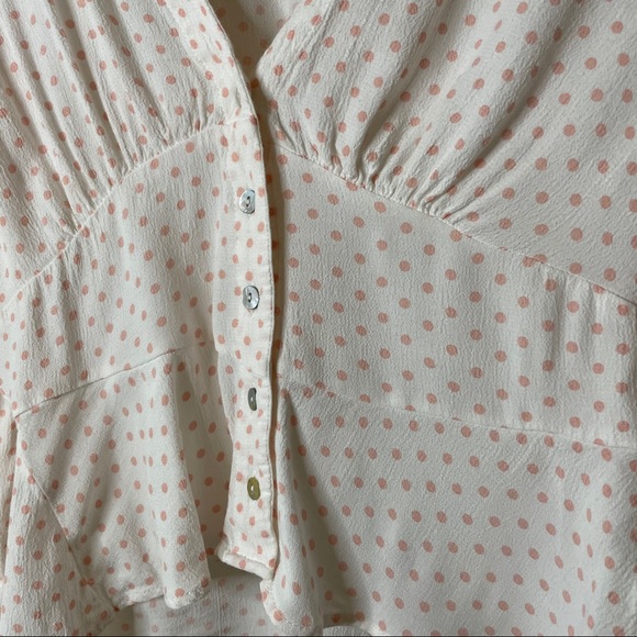 Free People polka dot crop blouse - Picture 3 of 5